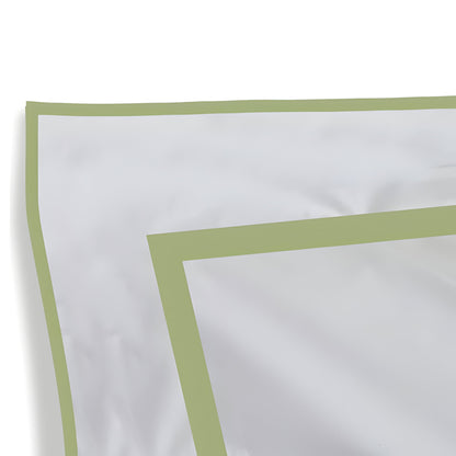 400TC Embroidery & Border Cotton Sateen Solid Duvet Cover Set