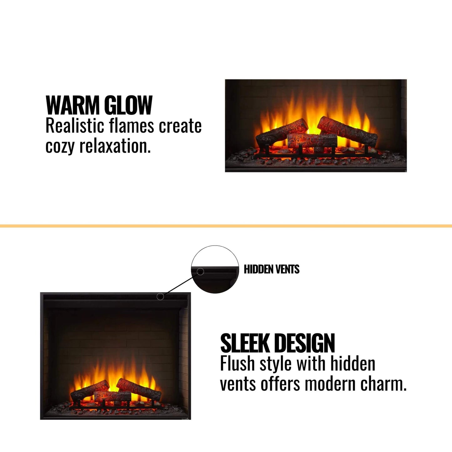 Simplifire Built-In Traditional Electric Fireplace [SF-BI36-EB] (SAK19539)