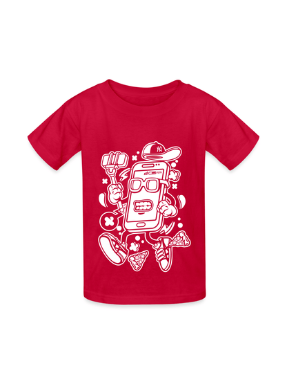 Boys Selfie Cell Phone Short Sleeve Crewneck T-Shirt