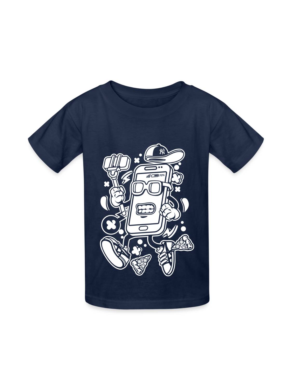 Boys Selfie Cell Phone Short Sleeve Crewneck T-Shirt