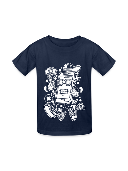 Boys Selfie Cell Phone Short Sleeve Crewneck T-Shirt