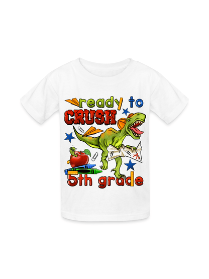 Boys Ready To Crush Fifth Grade Short Sleeve Tee Shirts for Back To School
