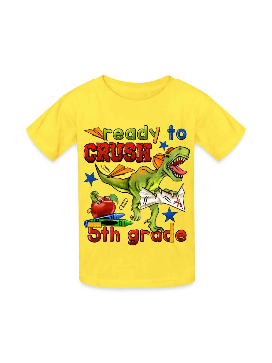Boys Ready To Crush Fifth Grade Short Sleeve Tee Shirts for Back To School