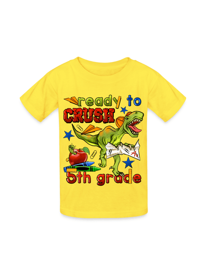 Boys Ready To Crush Fifth Grade Short Sleeve Tee Shirts for Back To School