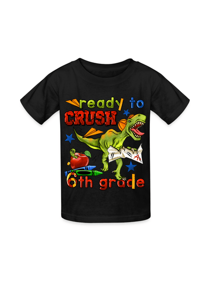 Boys Ready To Crush Six Grade Short Sleeve Tee Shirts for Back To School