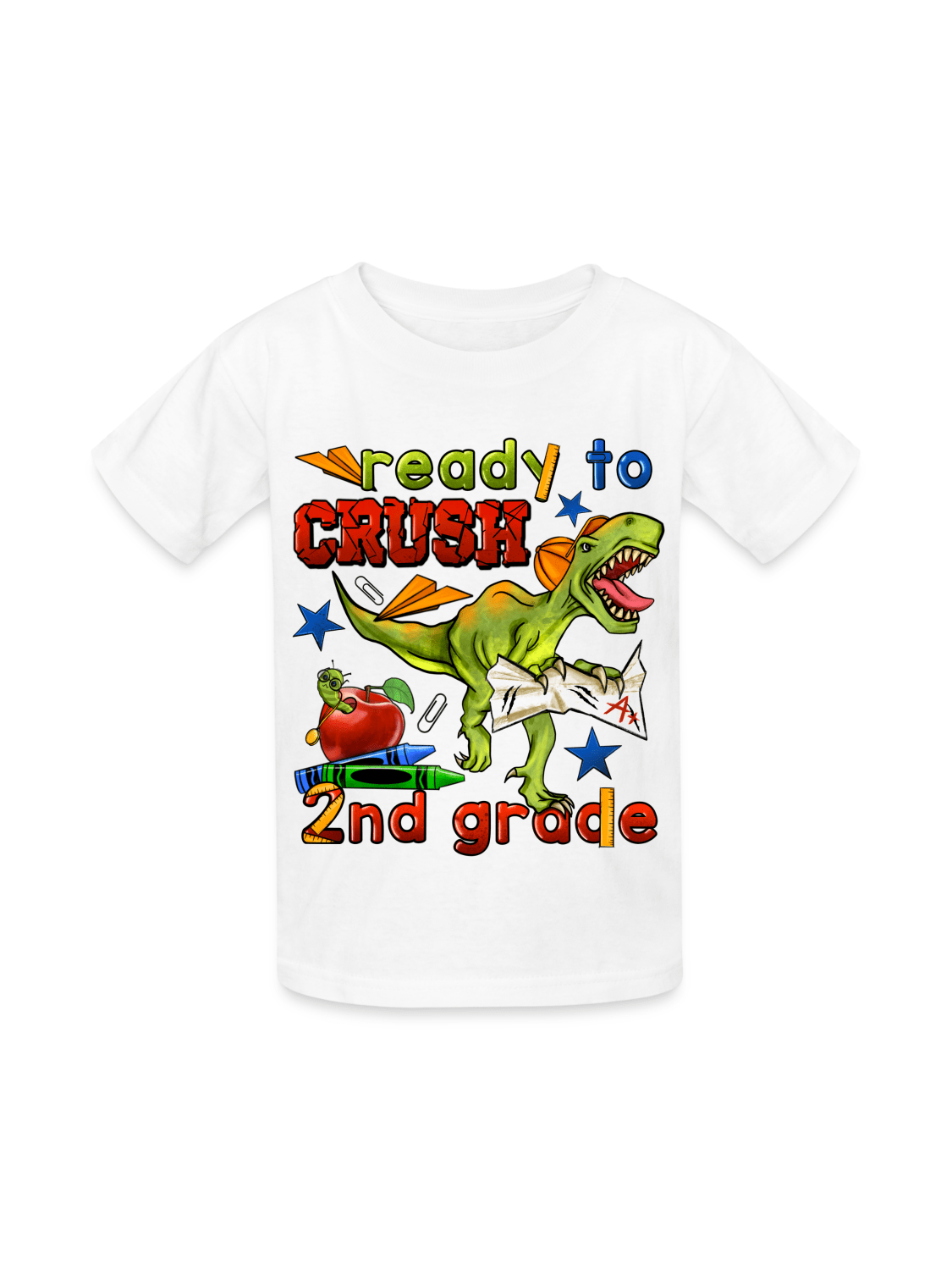 Boys Ready To Crush Second Grade Short Sleeve Tee Shirts for Back To School