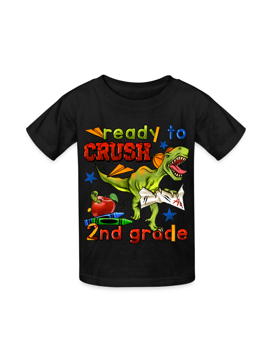 Boys Ready To Crush Second Grade Short Sleeve Tee Shirts for Back To School