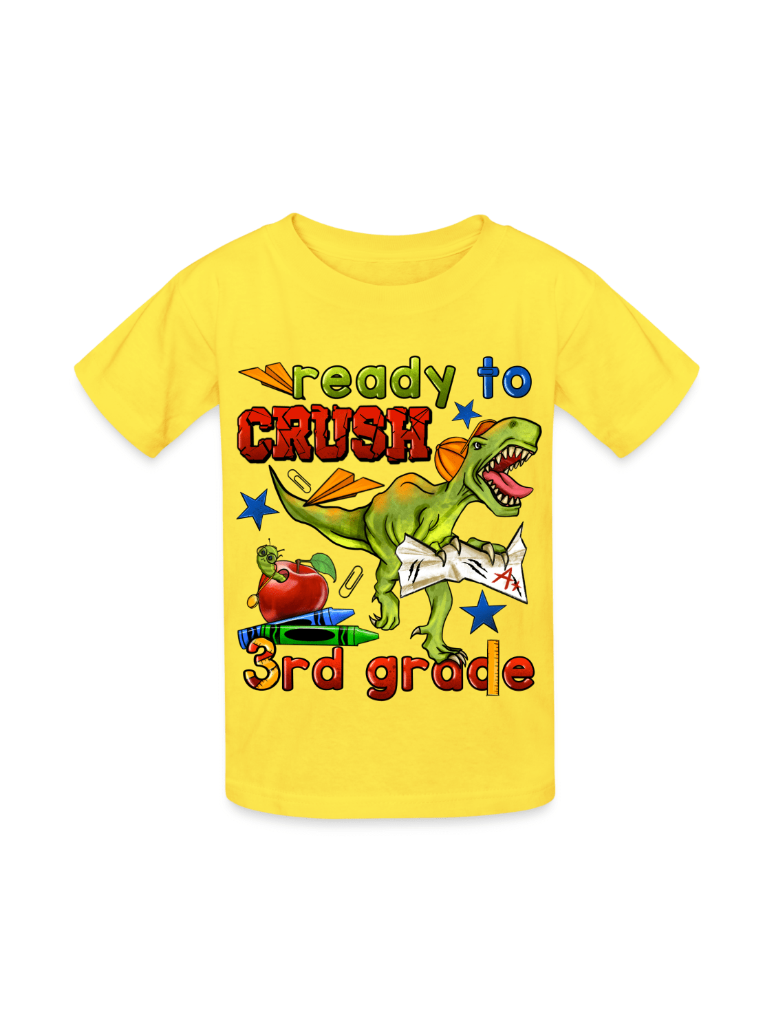 Boys Ready To Crush Third Grade Short Sleeve Tee Shirts for Back To School