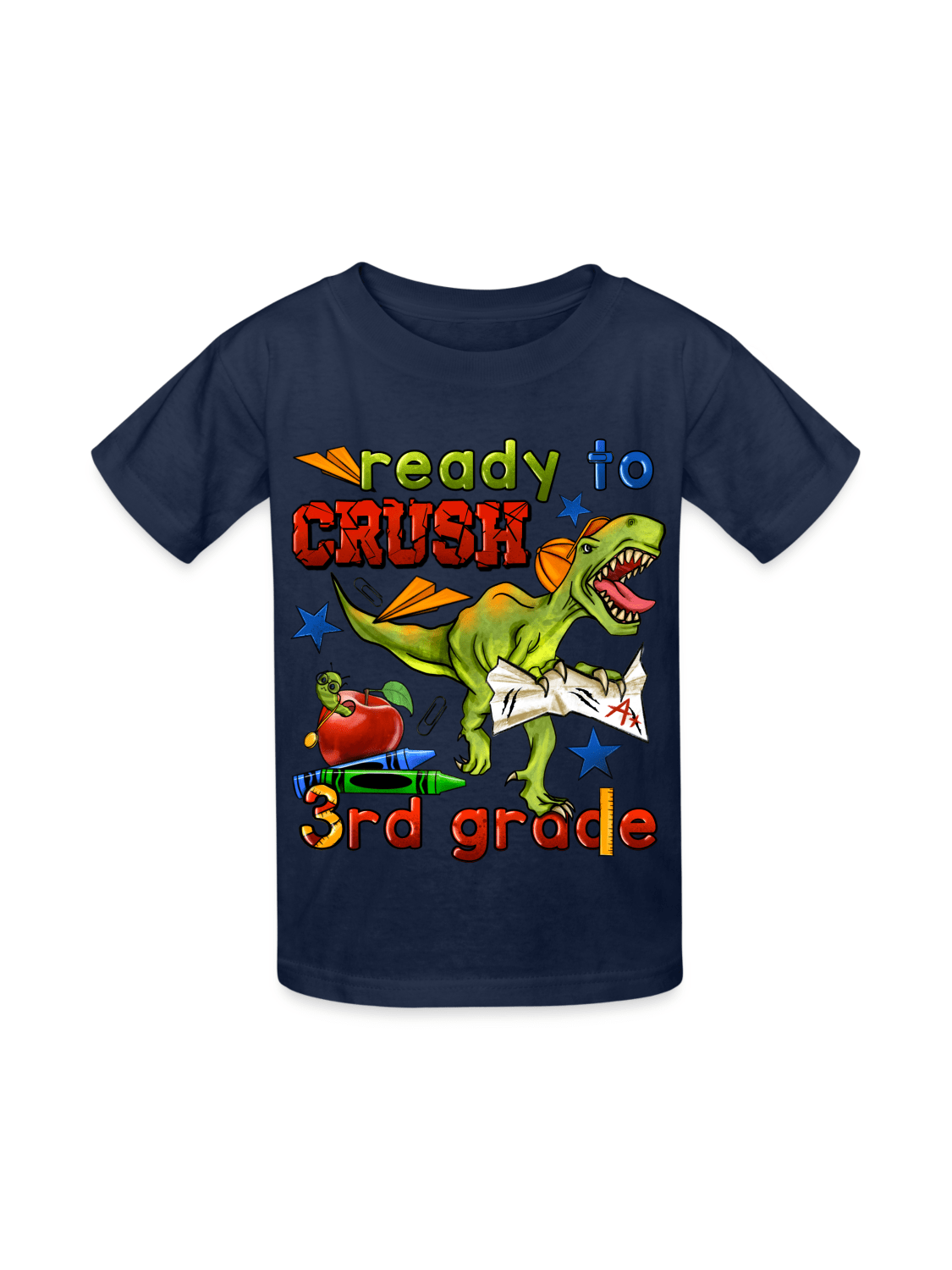 Boys Ready To Crush Third Grade Short Sleeve Tee Shirts for Back To School