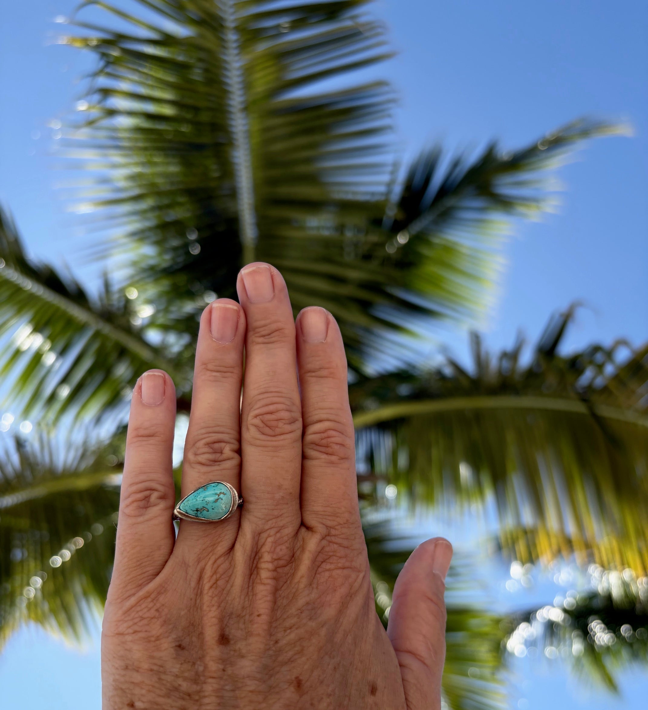 Pear Shaped Ring with Turquoise