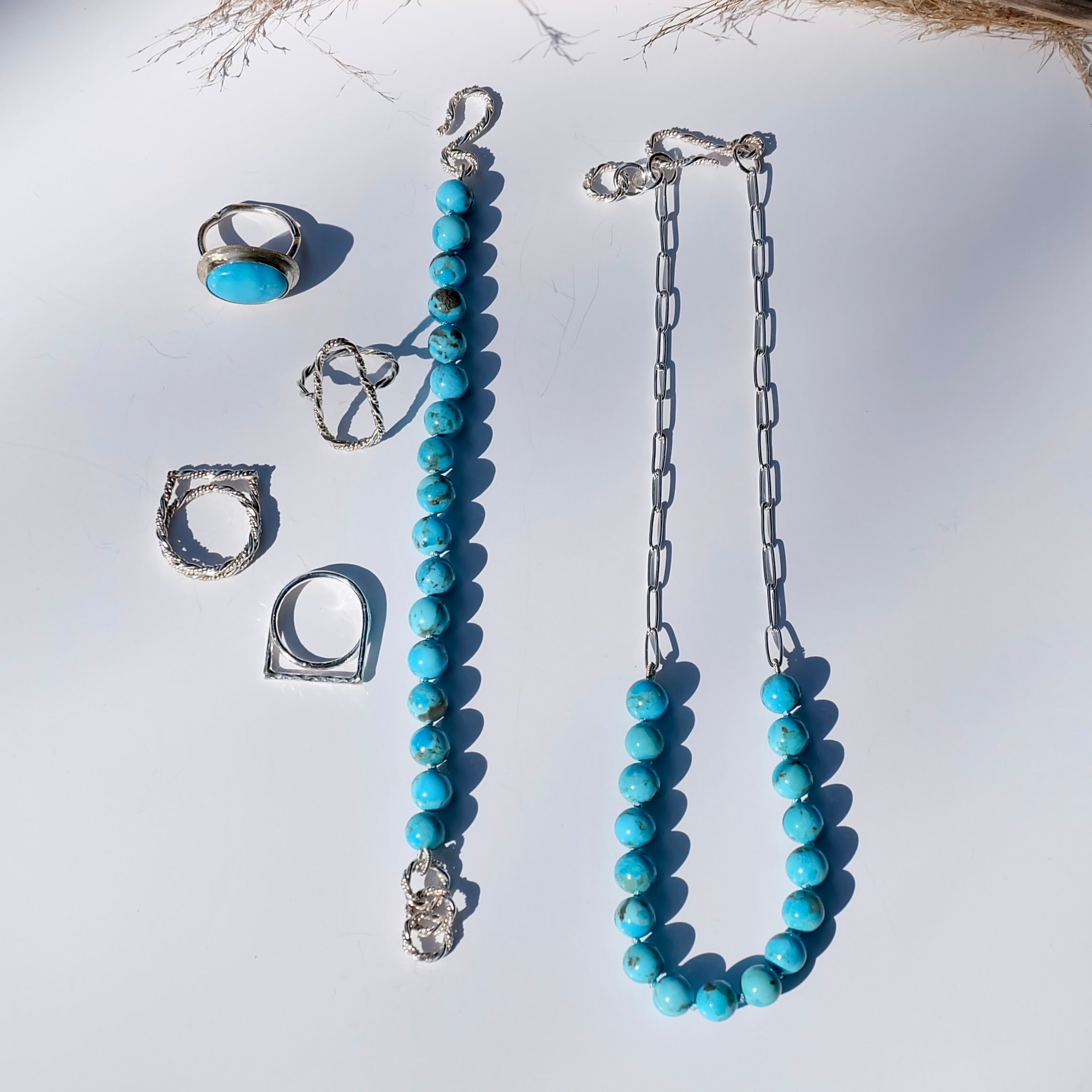Kingman Turquoise Paperclip Necklace