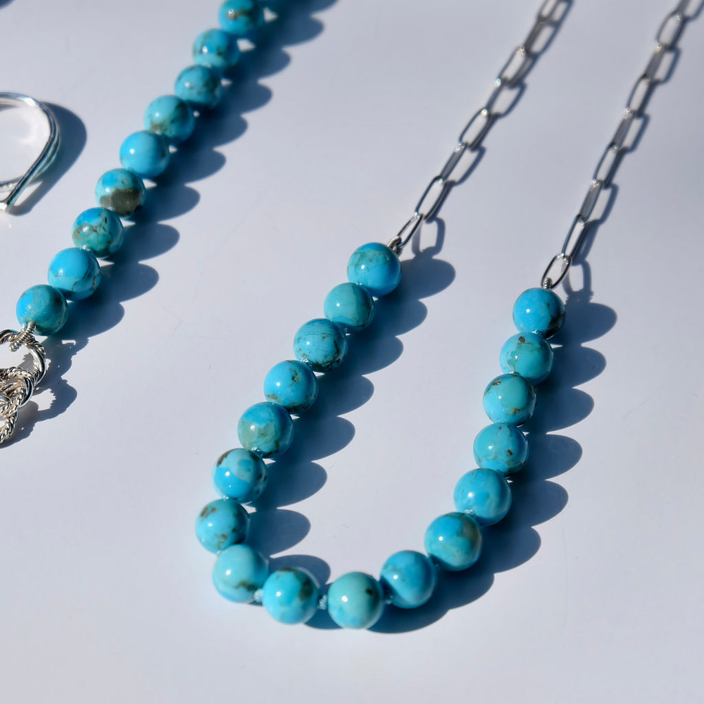 Kingman Turquoise Paperclip Necklace