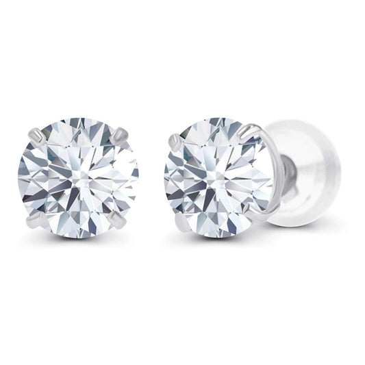 3.00 CTW AGI Certified Lab-Grown Diamond Stud Earrings in 14K Gold – E/VS