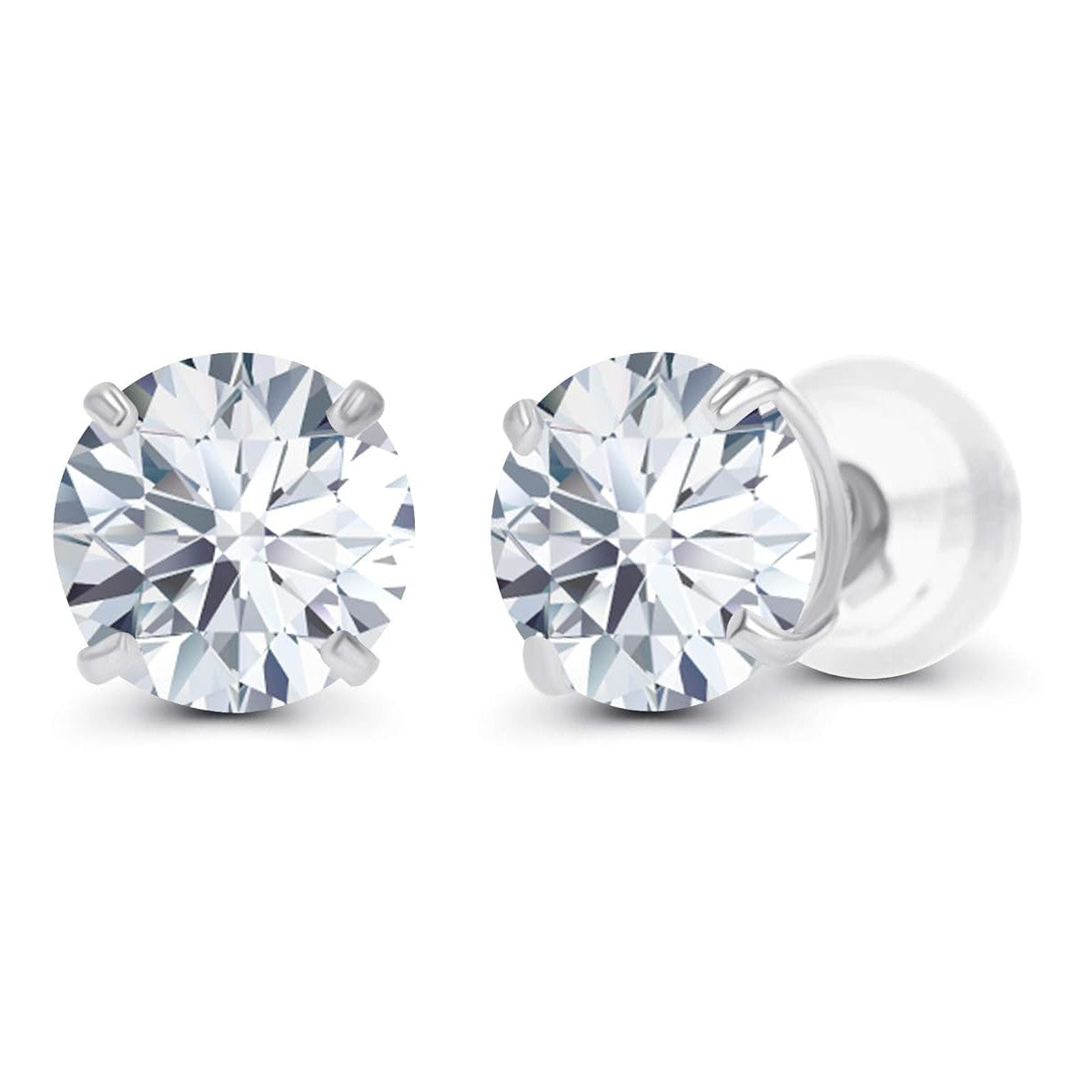 3.00 CTW AGI-Certified Lab-Grown Diamond Stud Earrings in solid 14K Gold – G Color, VS Clarity