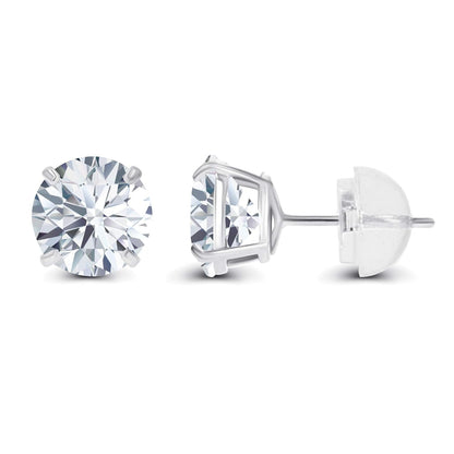 2.00 CTW Lab-Grown Diamond Stud Earrings – E Color VS Clarity in Solid 14K Gold (AGI Certified)
