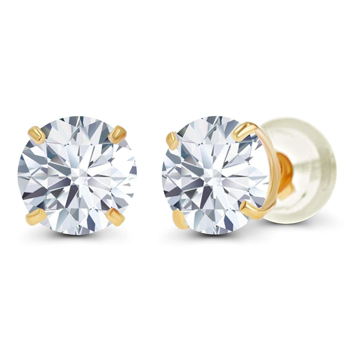 3.00 CTW AGI Certified Lab-Grown Diamond Stud Earrings in 14K Gold – E/VS