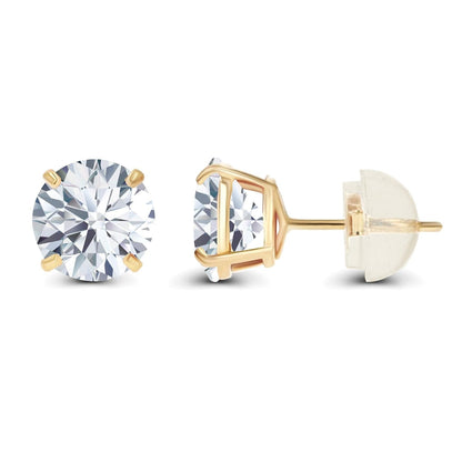 3.00 CTW AGI Certified Lab-Grown Diamond Stud Earrings in 14K Gold – E/VS
