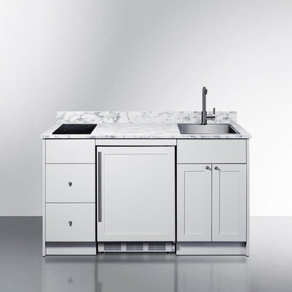 Summit Turnkey Caldera Kitchenette With A Cooktop, Refrigerator-Freezer, Sink, And Pre-Installed Cabinetry [CALDERAWH35] (SAK73248)