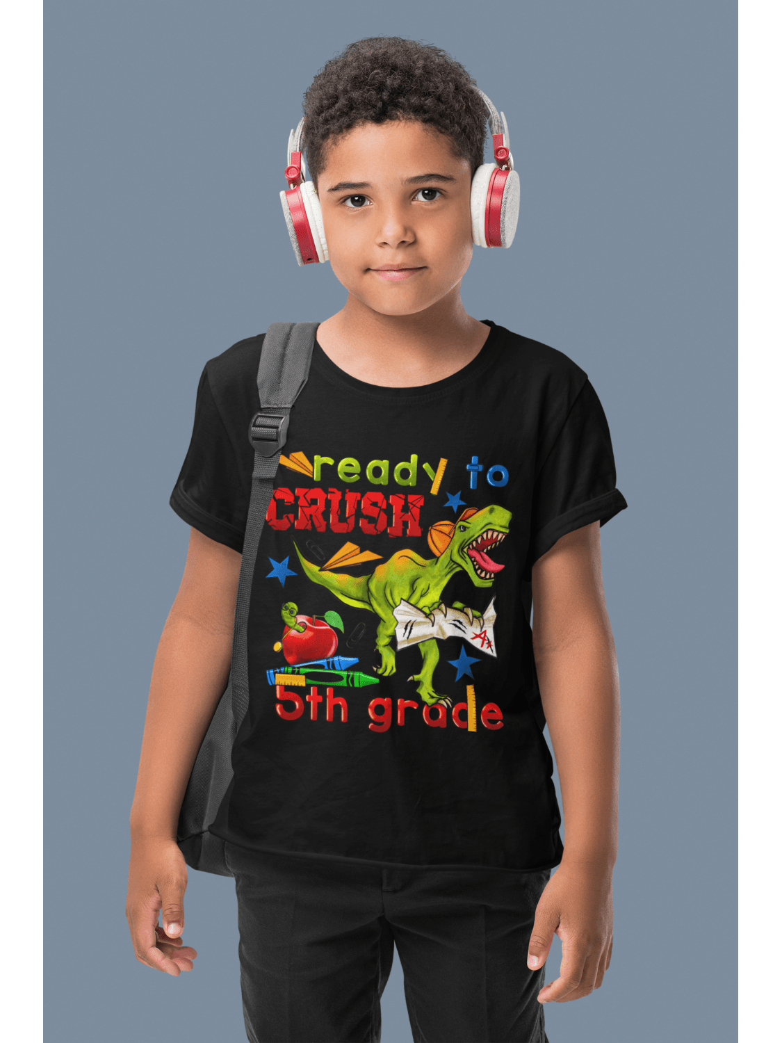 Boys Ready To Crush Fifth Grade Short Sleeve Tee Shirts for Back To School