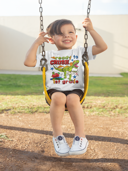 Boys Ready To Crush First Grade Short Sleeve Tee Shirts for Back To School