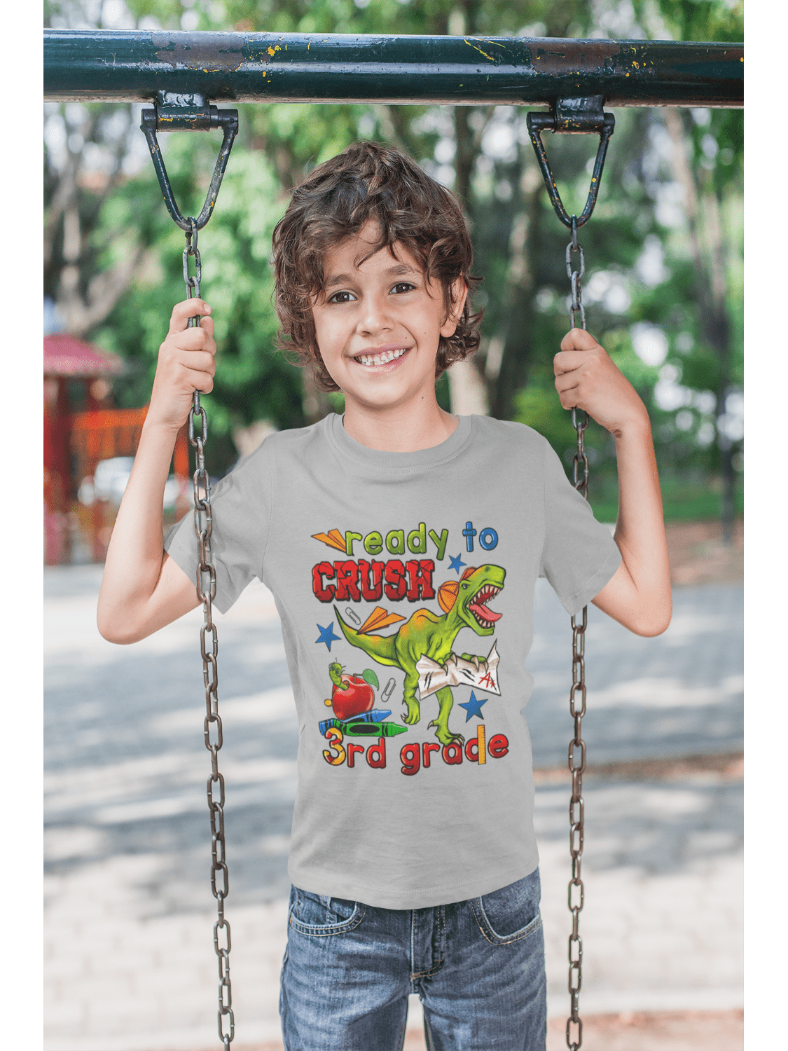 Boys Ready To Crush Third Grade Short Sleeve Tee Shirts for Back To School