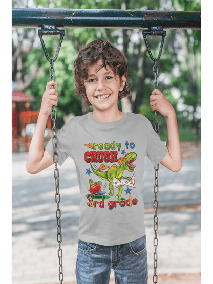 Boys Ready To Crush Third Grade Short Sleeve Tee Shirts for Back To School