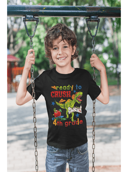 Boys Ready To Crush Fourth Grade Short Sleeve Tee Shirts for Back To School