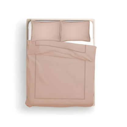 400TC Cotton Luxurious Double Embroidery Sateen Solid Duvet Cover Set