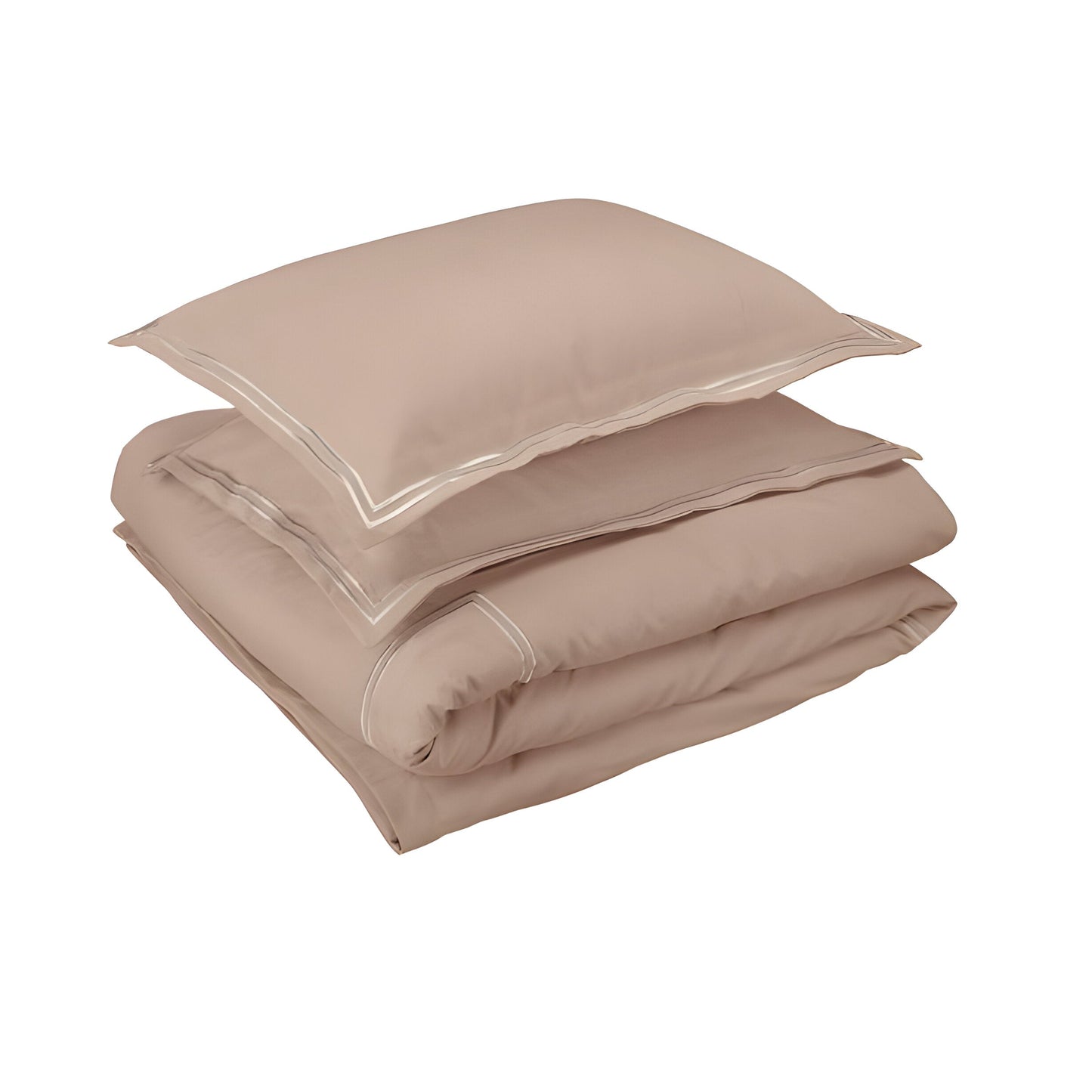 400TC Cotton Luxurious Double Embroidery Sateen Solid Duvet Cover Set