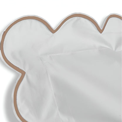 400TC Cotton Scallop Embroidery Sateen Solid Duvet Cover Set