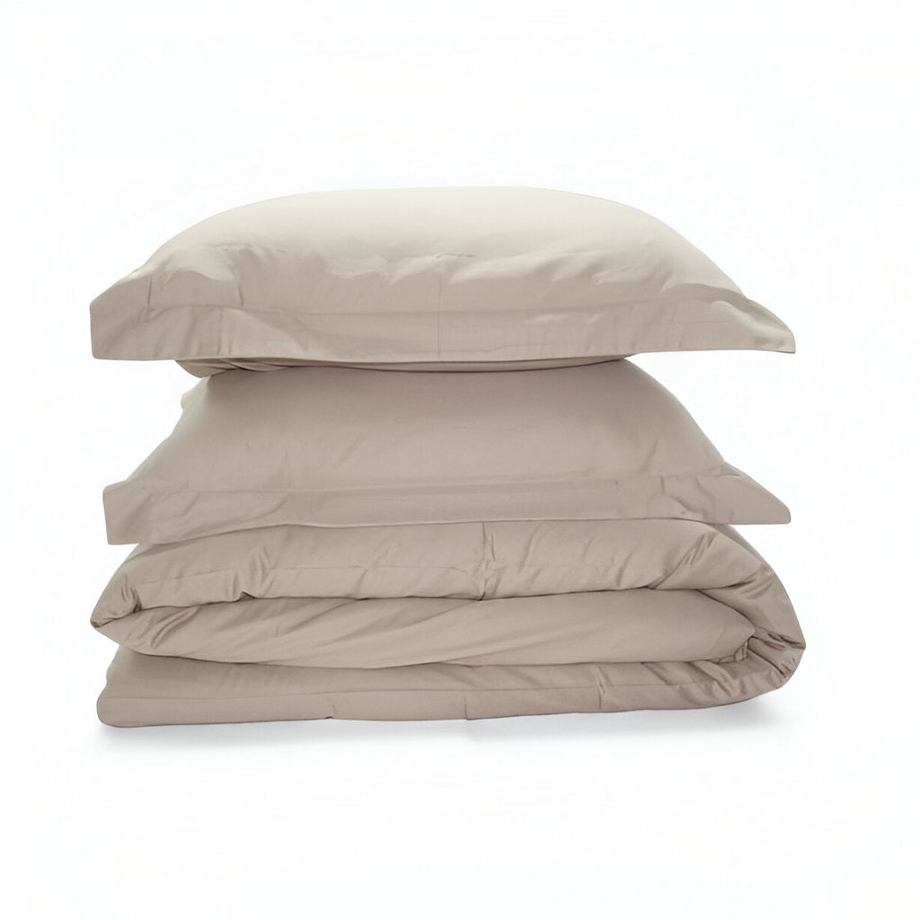400TC Sateen Solid Cotton Round Duvet Cover Set