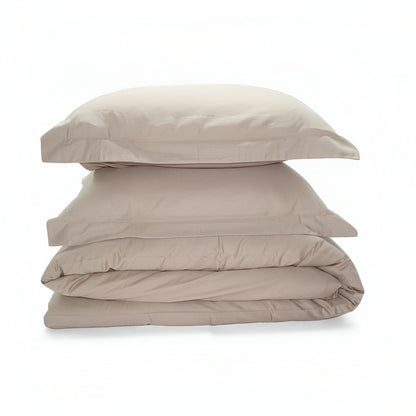 400TC Sateen Solid Cotton Round Duvet Cover Set