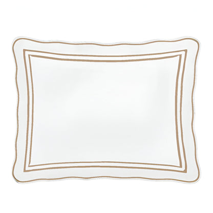 400TC Wavy Embroidery & Border Cotton Sateen Solid Duvet Cover Set