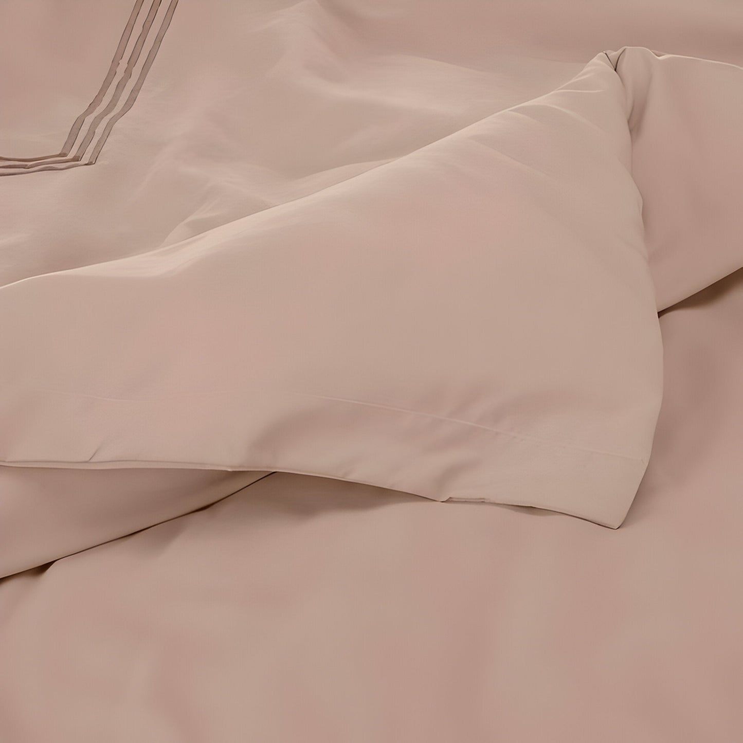 400TC Cotton Luxurious Triple Embroidery Sateen Solid Duvet Cover Set