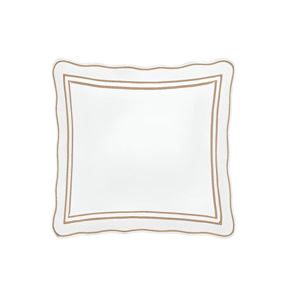 400TC Wavy Embroidery & Border Cotton Sateen Solid Duvet Cover Set