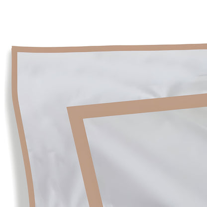 400TC Embroidery & Border Cotton Sateen Solid Duvet Cover Set