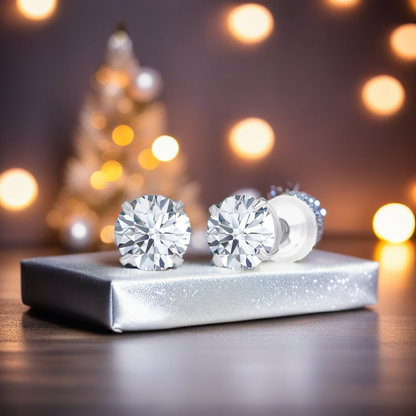 3.00 CTW AGI-Certified Lab-Grown Diamond Stud Earrings in solid 14K Gold – G Color, VS Clarity