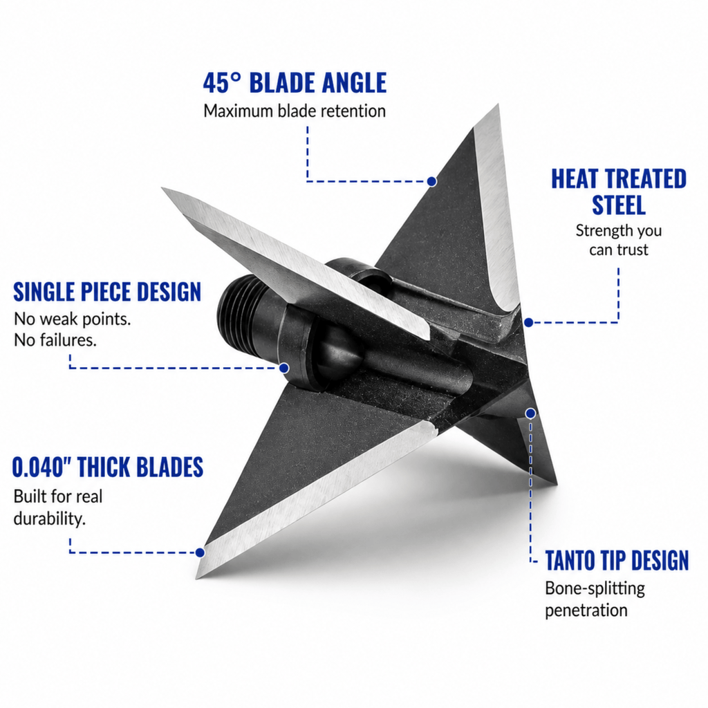 TOTA | 125 grain XL broadhead  | 1-3/16-inch solid | fixed blade
