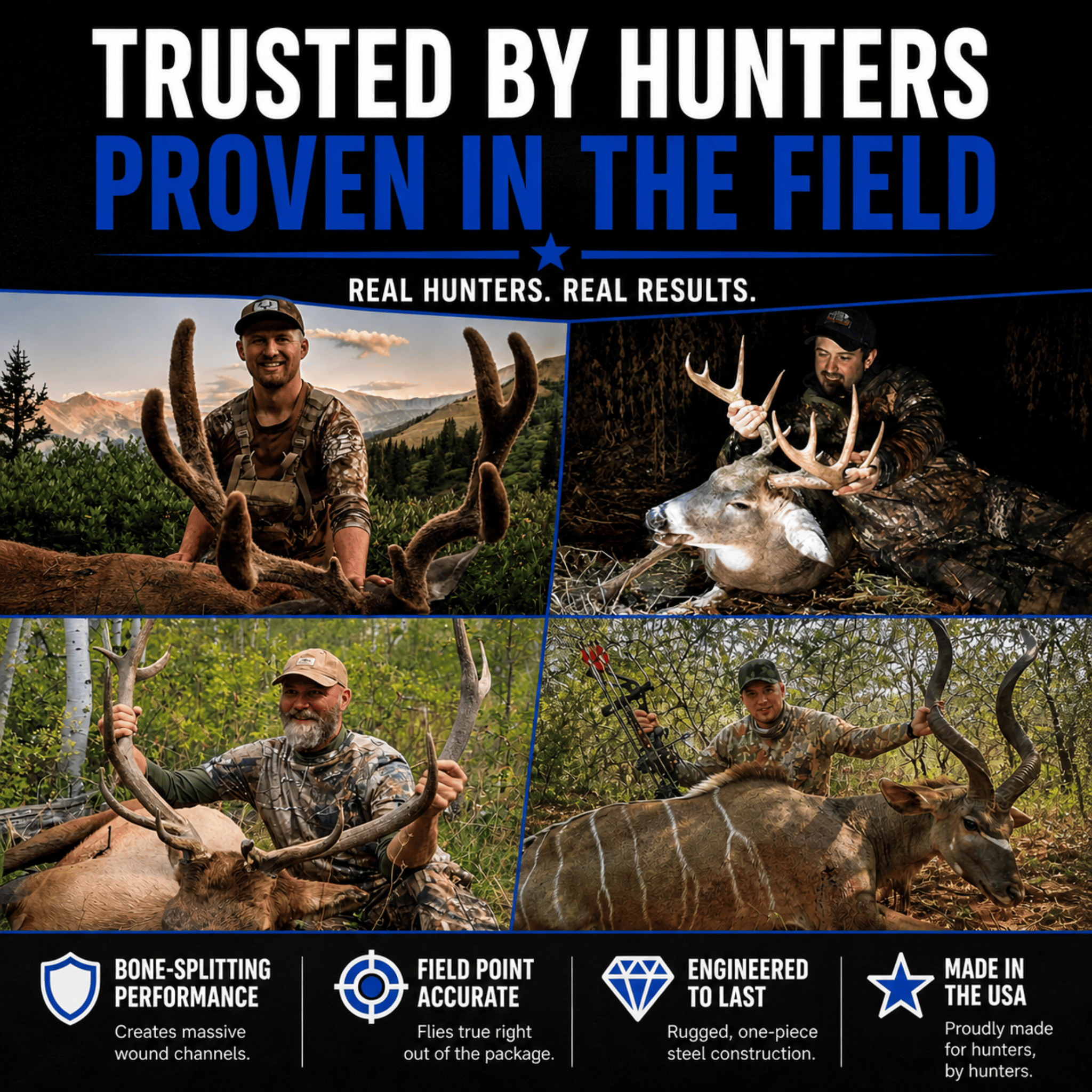 TOTA | 150 grain broadhead | 1-inch solid | fixed blade
