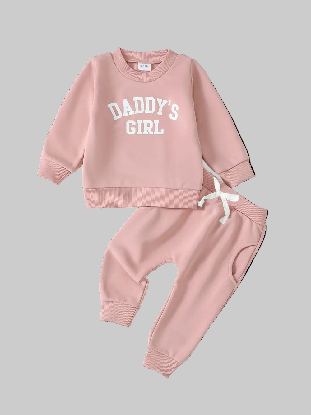 Baby and Toddler Girls Letter Graphic Sweatshirt and Pants Set