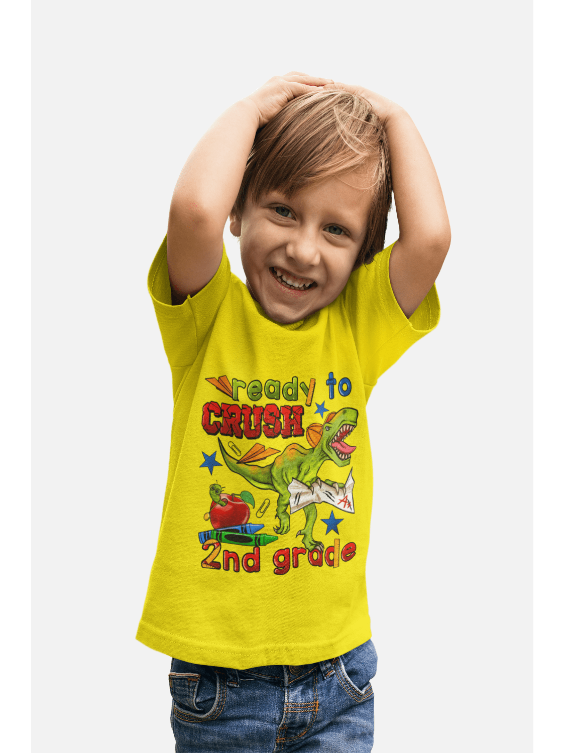 Boys Ready To Crush Second Grade Short Sleeve Tee Shirts for Back To School