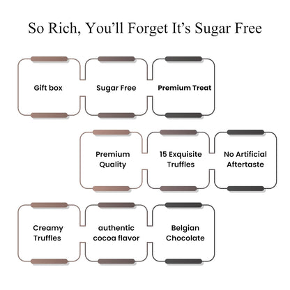Andy Anand Sugar Free Belgian Chocolate Truffles – Diabetic Friendly Gourmet Gift Box, Rich & Delicious, 15 Pc