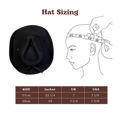 Turquoise Ridge Black Felt Cowboy Hat