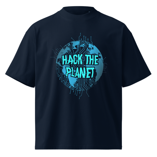 Hack The Planet – Oversized Organic High-Neck T-Shirt