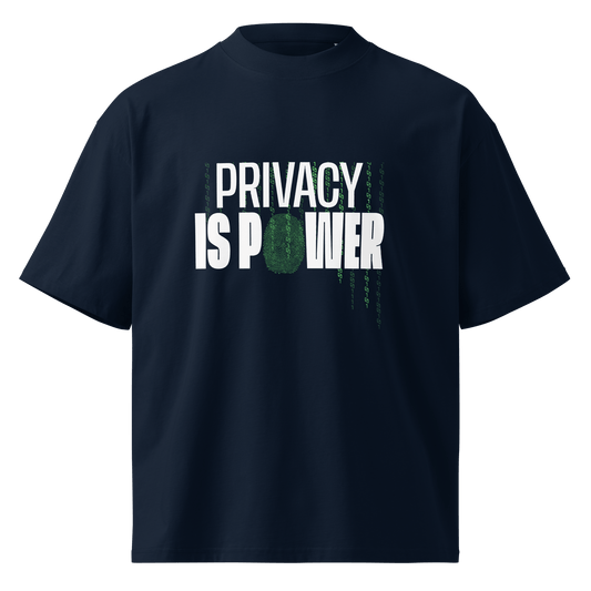 Privacy Is Power – Oversized Organic High-Neck T-Shirt