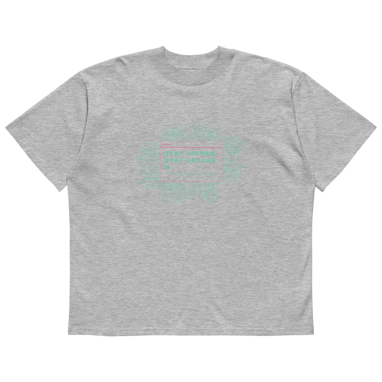 STS “Stay Hidden Stay Secure” Cybersecurity Oversized Organic High-Neck T-Shirt