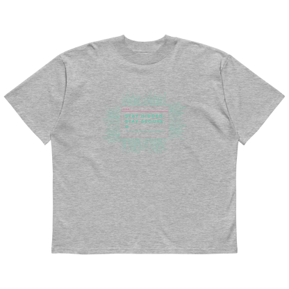 STS “Stay Hidden Stay Secure” Cybersecurity Oversized Organic High-Neck T-Shirt