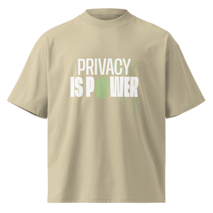 Privacy Is Power – Oversized Organic High-Neck T-Shirt