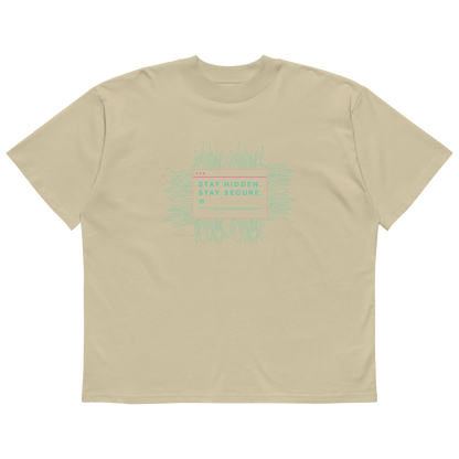 STS “Stay Hidden Stay Secure” Cybersecurity Oversized Organic High-Neck T-Shirt
