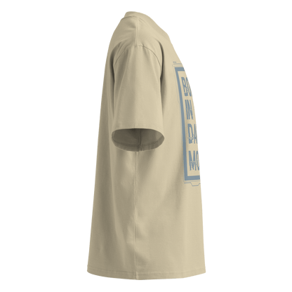 Born in Dark Mode – Oversized Organic High-Neck T-Shirt